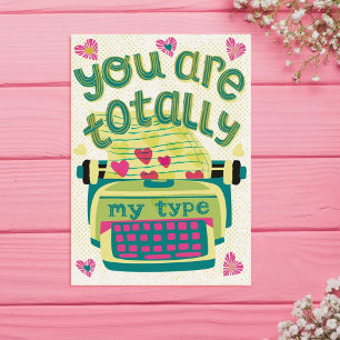 Tarjeta Festiva Eres totalmente mi tipo l Corazones rosados Valent