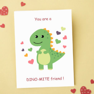 Tarjeta Festiva Eres un amigo de Dino-Mite en el aula Valentine