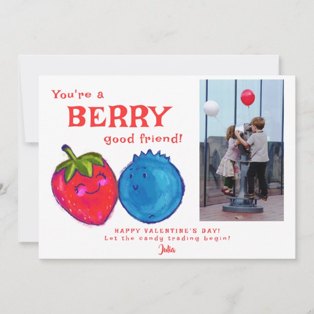 Tarjeta Festiva Eres un buen amigo de Berry. (Anverso)