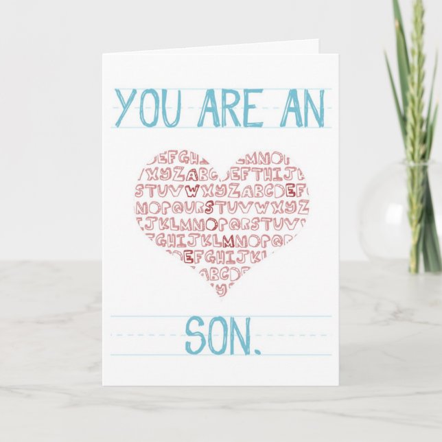 Tarjeta Festiva 'Eres un hijo maravilloso' Valentine (Anverso)