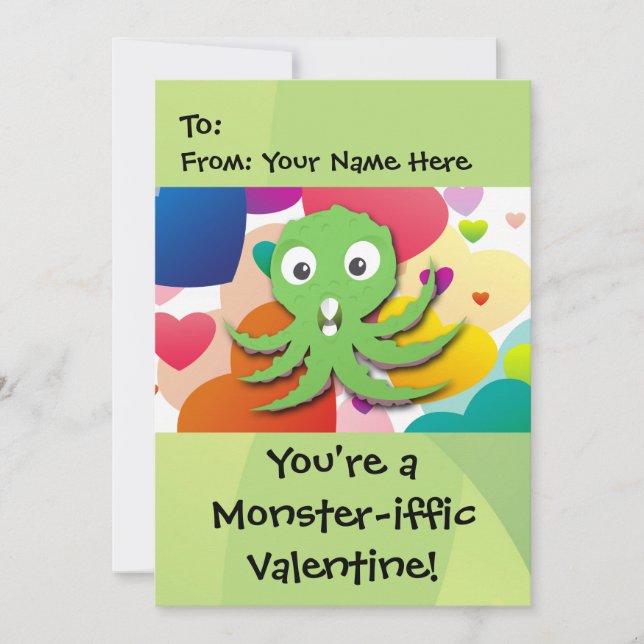 Tarjeta Festiva Eres un Monster-Iffic Valentine 5x7 (Anverso)