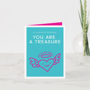 Tarjeta Festiva Eres un Tesoro Azul Tropical San Valentín