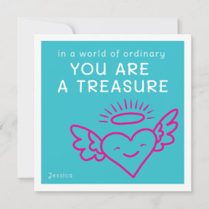 Tarjeta Festiva Eres un Tesoro Azul Tropical San Valentín