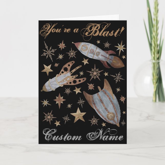 Tarjeta Festiva Eres una explosión - Personalizado Steampunk (Anverso)