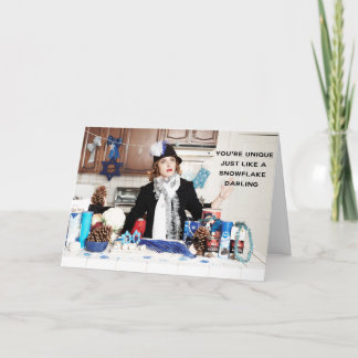 Tarjeta Festiva "Eres único, igual que un sueño hecho nevar"