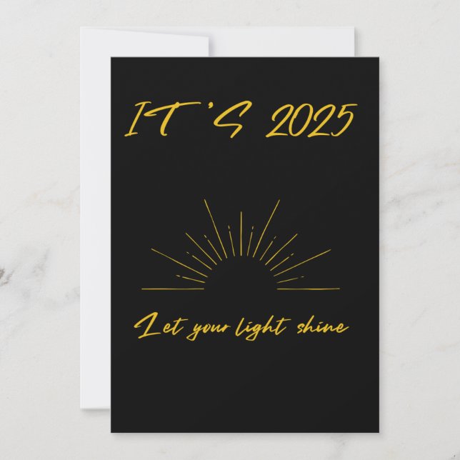 Tarjeta Festiva ES 2025 DEJEN QUE TU LUZ BRILLE Inspiradora cita (Anverso)