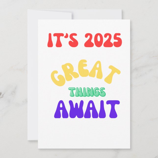 Tarjeta Festiva ES 2025 GRANDES COSAS ESPERAN  Pensamiento positiv (Anverso)