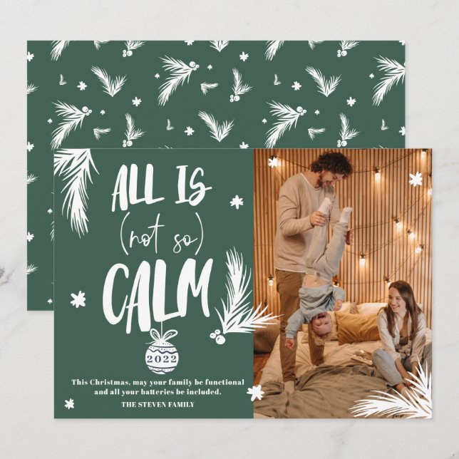 Tarjeta Festiva Es curioso que no todo sea verde para los Navidade (Anverso / Reverso)