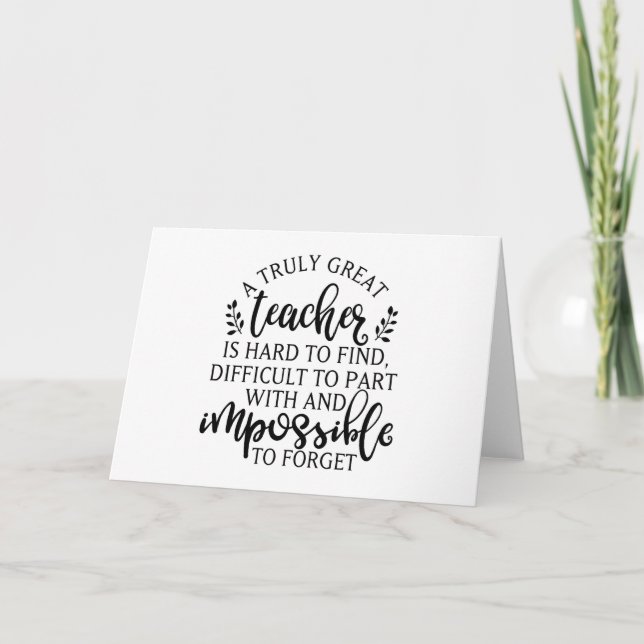 Tarjeta Festiva Es difícil encontrar un verdadero maestro (Anverso)