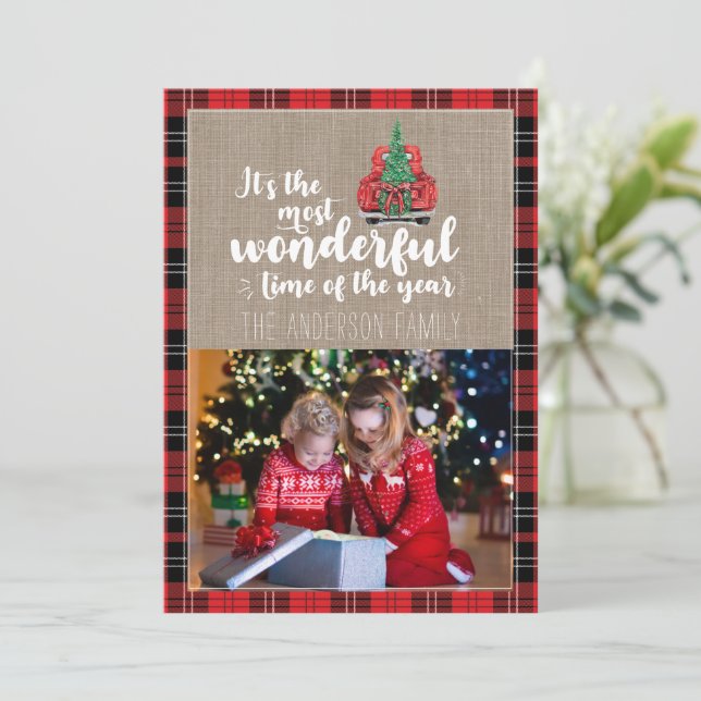 Tarjeta Festiva Es el momento más maravilloso del año (Anverso de pie)