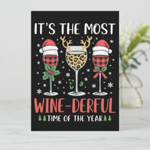 Tarjeta Festiva Es el momento más maravilloso del año con vino 