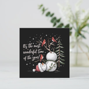 Tarjeta Festiva Es El Momento Más Maravilloso Del Año Muñeco De Ni