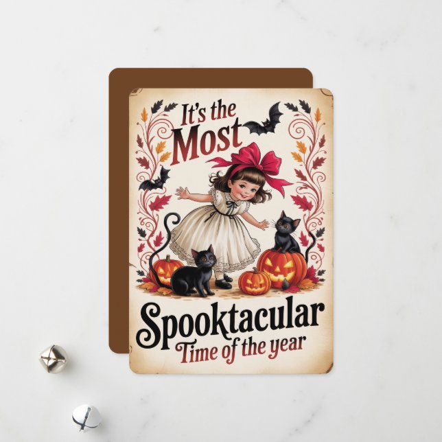 Tarjeta Festiva "Es el momento más Spooktacular del año" (Anverso/Reverso In Situ)