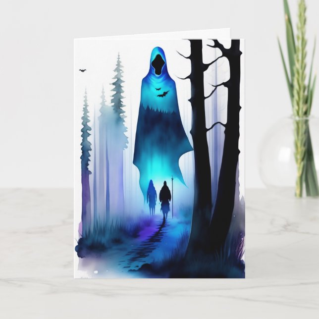 Tarjeta Festiva Es ese momento espeluznante de nuevo Halloween (Anverso)