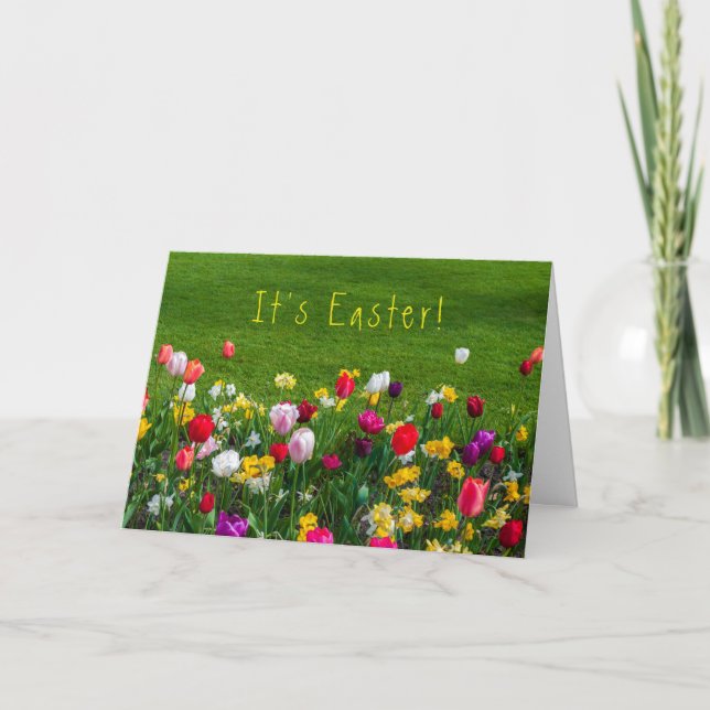 Tarjeta Festiva Es floral de Pascua (Anverso)