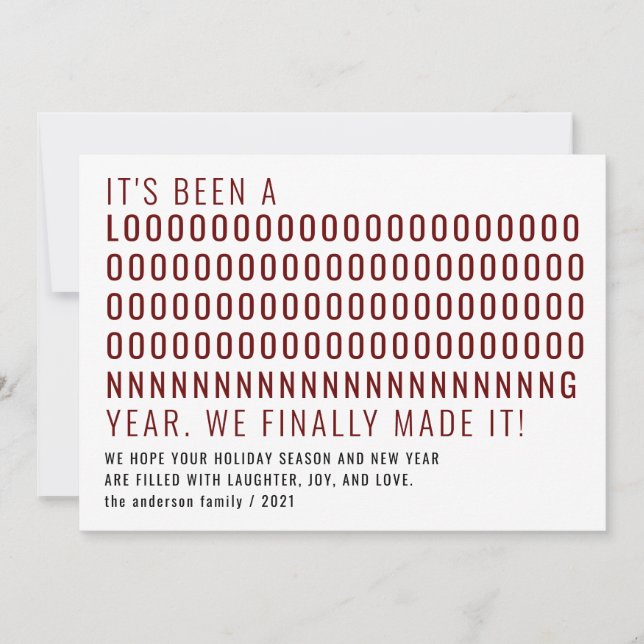 Tarjeta Festiva Es gracioso que por fin haya sido un año nuevo (Anverso)