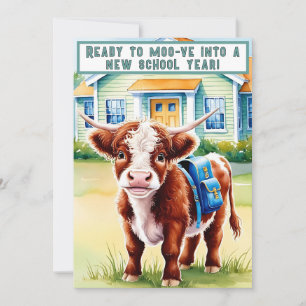 Tarjeta Festiva Es gracioso volver a la vaca escolar