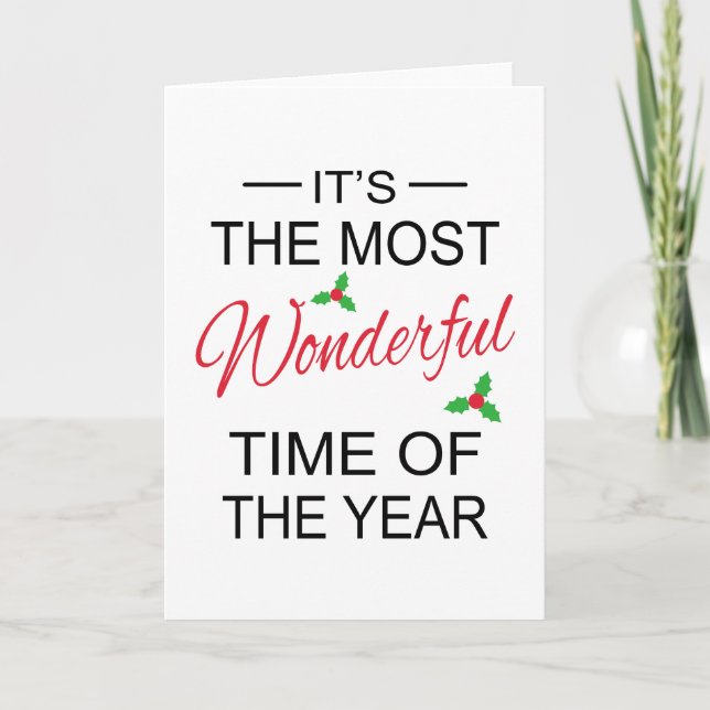Tarjeta Festiva Es la carta de Navidades de tiempo más maravillosa (Anverso)