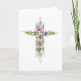 Tarjeta Festiva Es la Cruz de Flores de Primavera de Risen para Pa