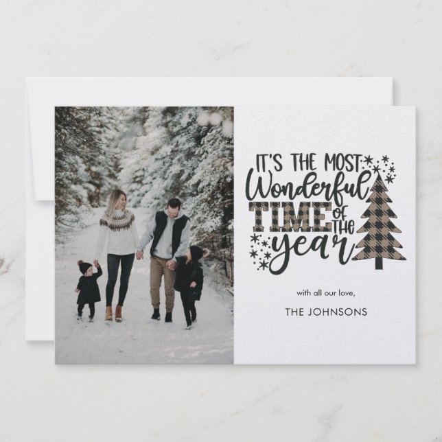 Tarjeta Festiva Es la época más maravillosa del año Foto (Anverso)