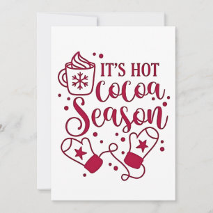 Tarjeta Festiva Es la Temporada de Chocolate Caliente Cacao Navida