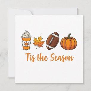 Tarjeta Festiva Es la Temporada de Otoño Fútbol