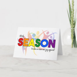 Tarjeta Festiva Es la Temporada Divertida Tema Arcoíris LGBT