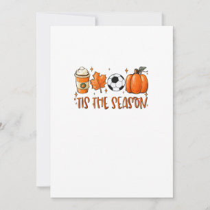 Tarjeta Festiva Es La Temporada Hoja Latte Otoño Fútbol
