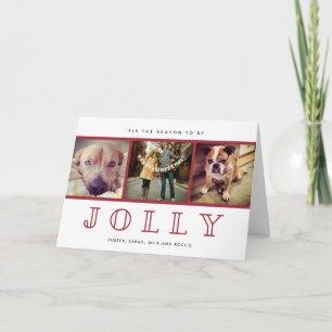 Tarjeta Festiva Es temporada de ser Navidades Mascotas de fotograf