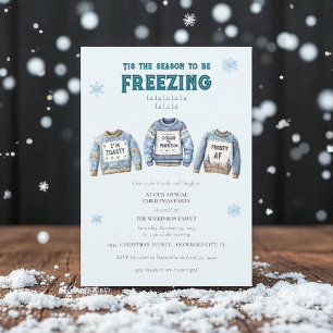 Tarjeta Festiva es temporada Funny Navidades Ugly Sweater Fiesta