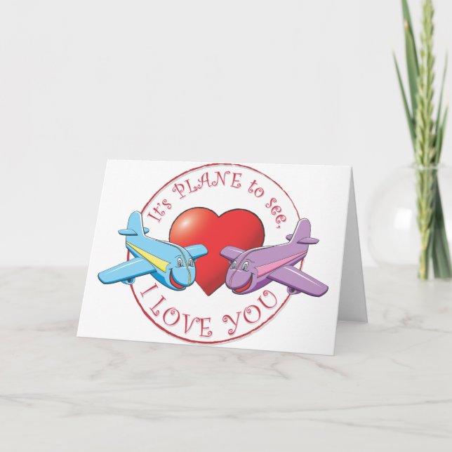 Tarjeta Festiva Es un AVIÓN para ver, TE AMO (Anverso)