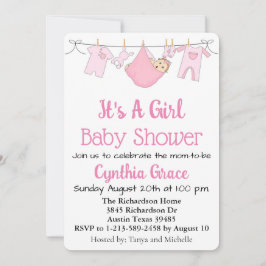 Tarjeta Festiva Es un Baby Shower Chica