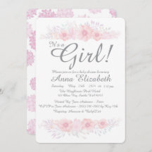 es un chica floral simple ducha de bebé botánico