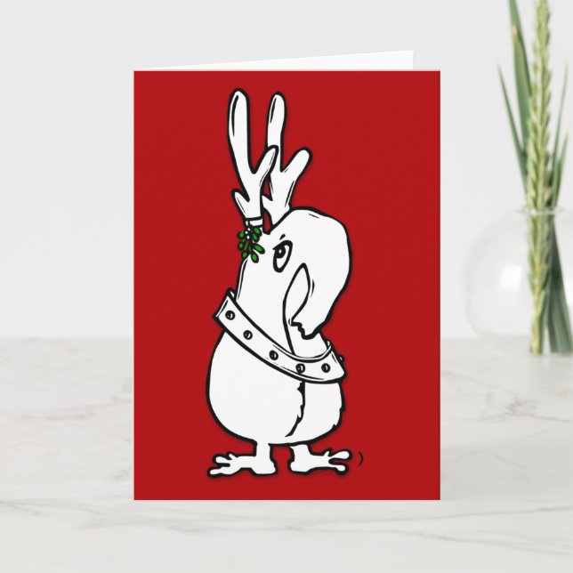 Tarjeta Festiva Es un reno Qwirk. En una tarjeta. ¡Cómo es (Anverso)