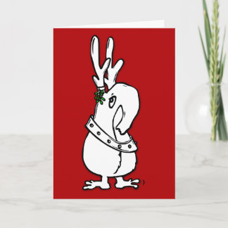 Tarjeta Festiva Es un reno Qwirk. En una tarjeta. ¡Cómo es