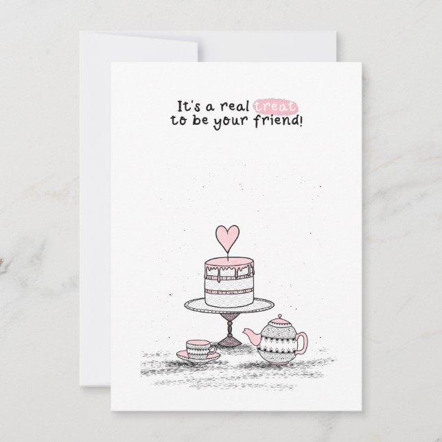 Tarjeta Festiva Es un verdadero placer ser tu El día de San Valent (Anverso)
