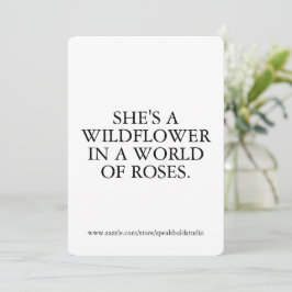 Tarjeta Festiva Es una carta de flores silvestres, regalo Inspirad