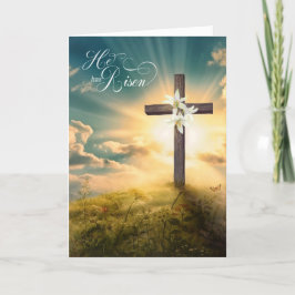 Tarjeta Festiva Es una Cruz Cristiana Elevada y Semana Santa
