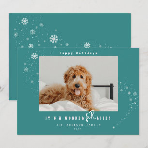 Tarjeta Festiva Es una vida de maravilla peluda Foto de mascota Na