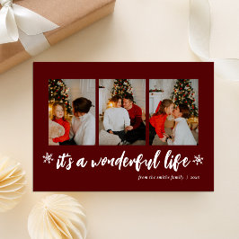 Tarjeta Festiva Es una vida maravillosa Collage de fotos de Navida