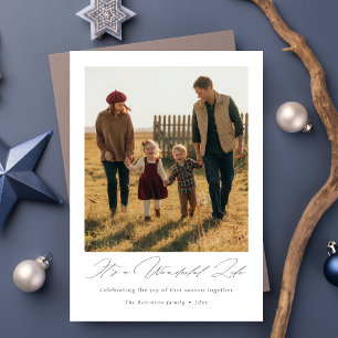 Tarjeta Festiva Es una vida maravillosa Navidades familiares moder