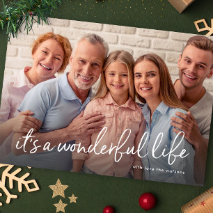 Tarjeta Festiva Es una vida maravillosa Navidades Una foto