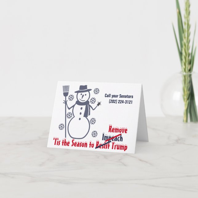 Tarjeta Festiva Ésa es la época en que se va a despedir a Trump (Anverso)