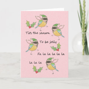 Tarjeta Festiva Ésa es la temporada de fiestas de los pájaros Cute