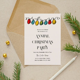 Tarjeta Festiva Esbozo de las luces de cadena de Navidades dibujad