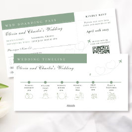 Tarjeta Festiva Escala de tiempo del Boda de código Qr para tarjet