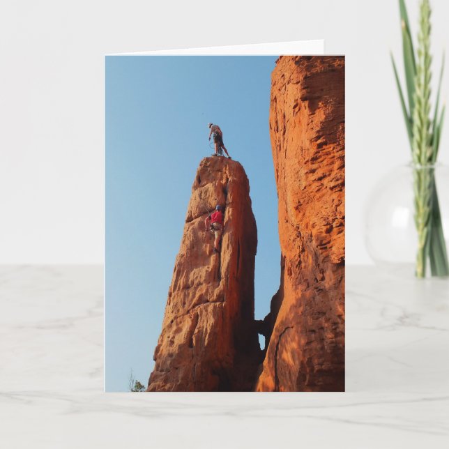 Tarjeta Festiva Escalada de rocas (Anverso)