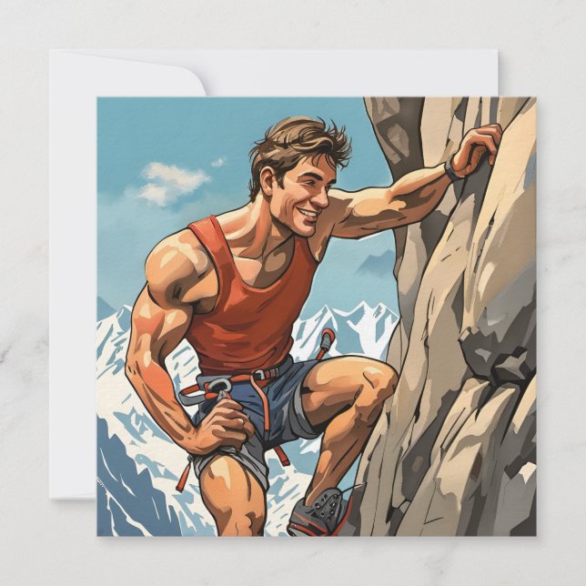 Tarjeta Festiva Escalada en los Alpes suizos (Anverso)