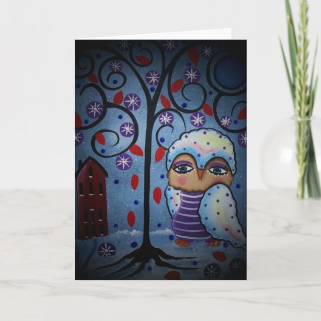 Tarjeta Festiva Escama de la nieve del ARTE POPULAR POR las (Anverso)