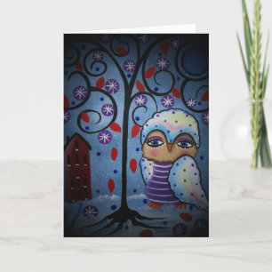Tarjeta Festiva Escama de la nieve del ARTE POPULAR POR las